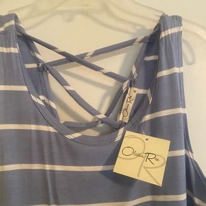 Olivia Rae Blue Dress With White Stripes
